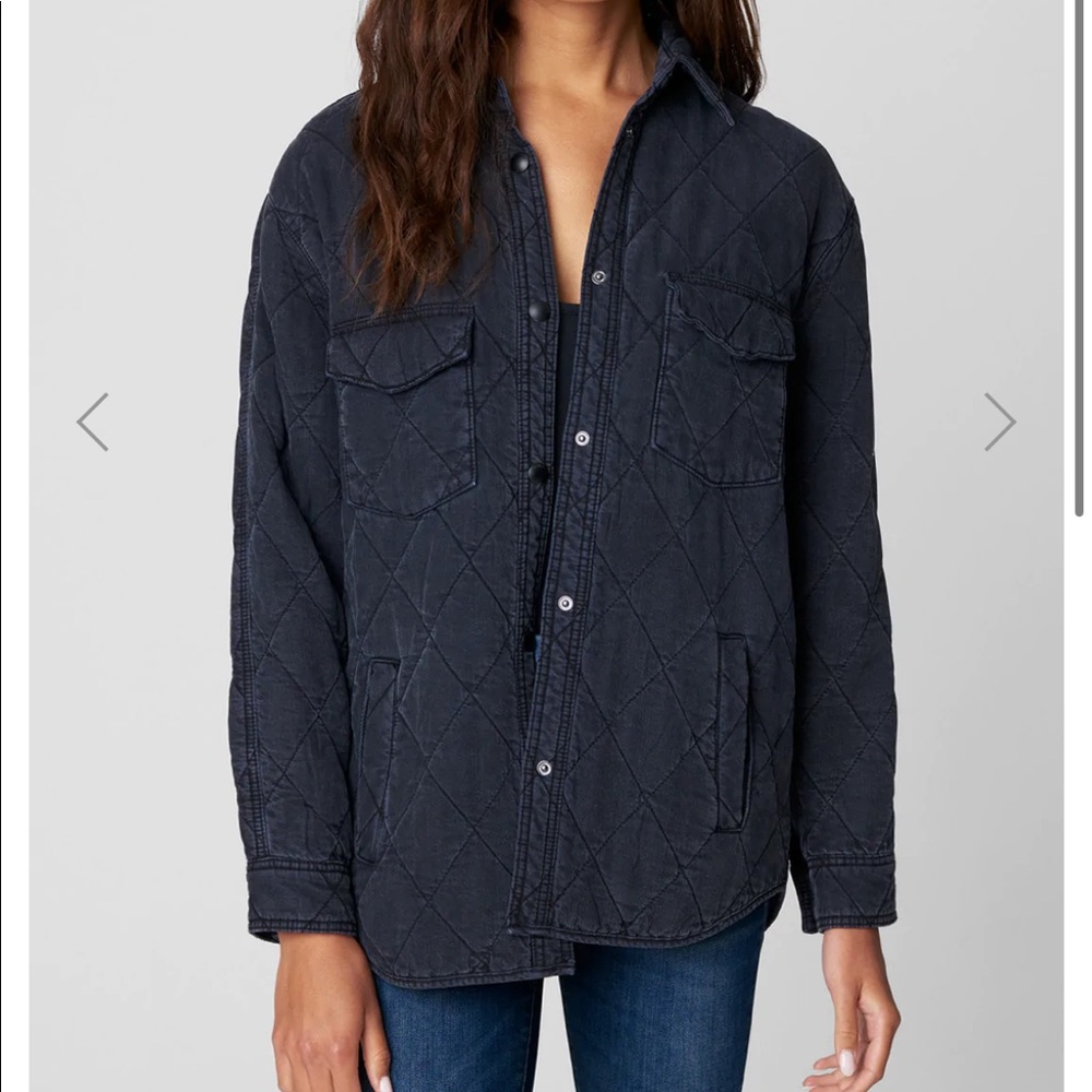BlankNYC soft black wilted shirt jacket, Med